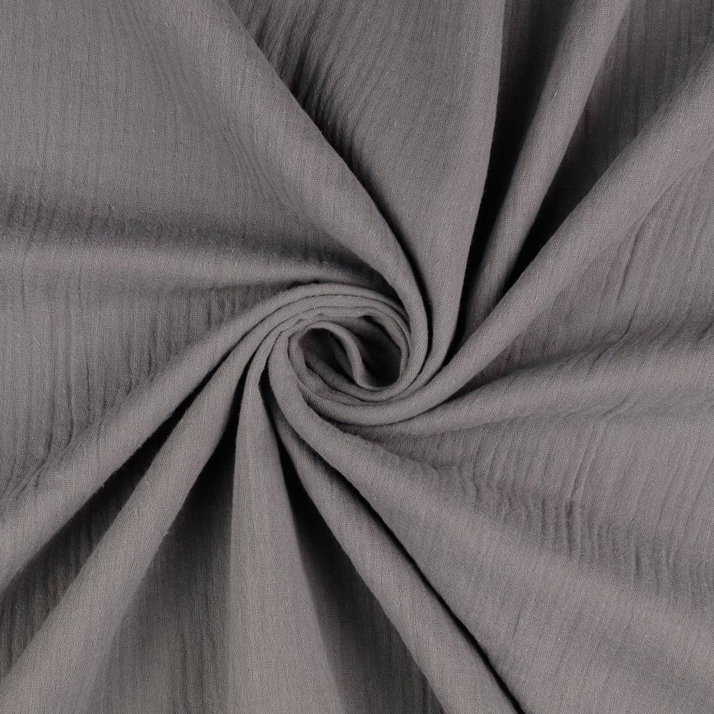 Lightweight Cotton Dress & Craft Fabric | Double Gauze - Grey