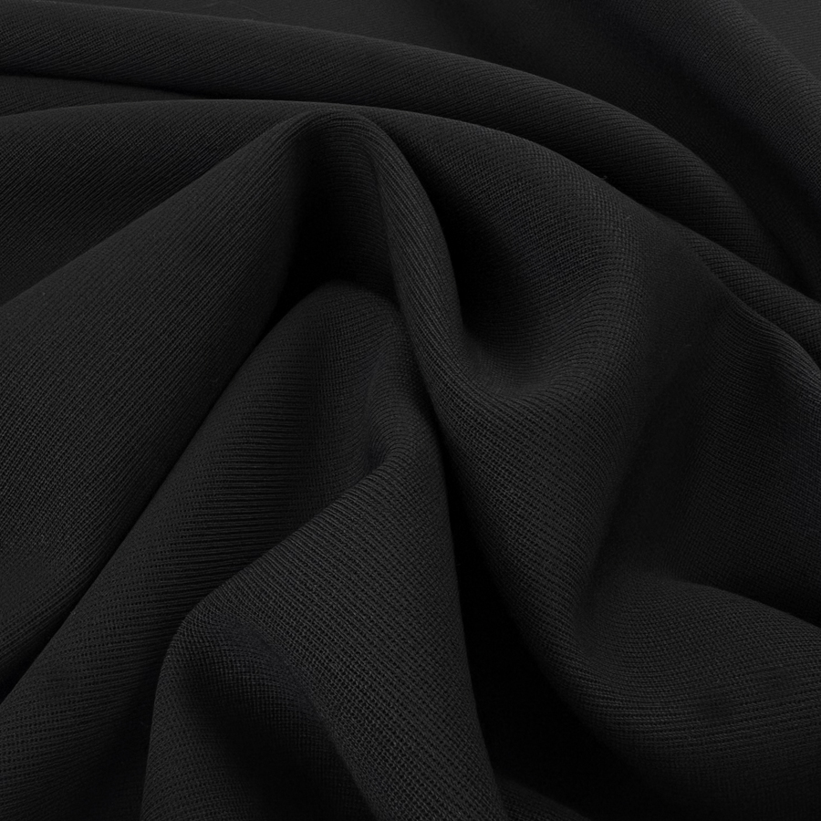 Wool Black Woven Suiting Fabric | Baa Baa Black Sheep