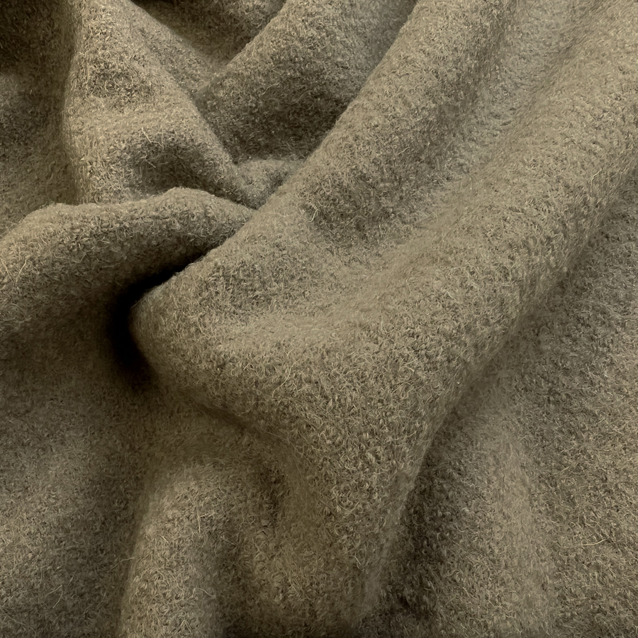 Pure Luxury 100% Boiled Wool Jacket and Coat Fabric - Stone