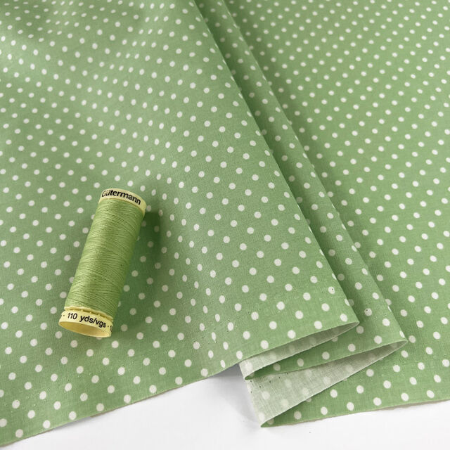 Polka Dot Cotton Fabric  Poplin Print - The Crafty Spot - Ochre
