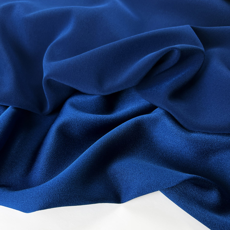 Luxury Satin Backed Crepe Dressmaking Fabric - Teal Blue