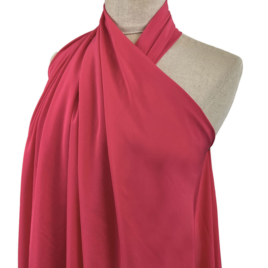 Seta Cerise Silk Italian Lightweight Dress Fabric Side