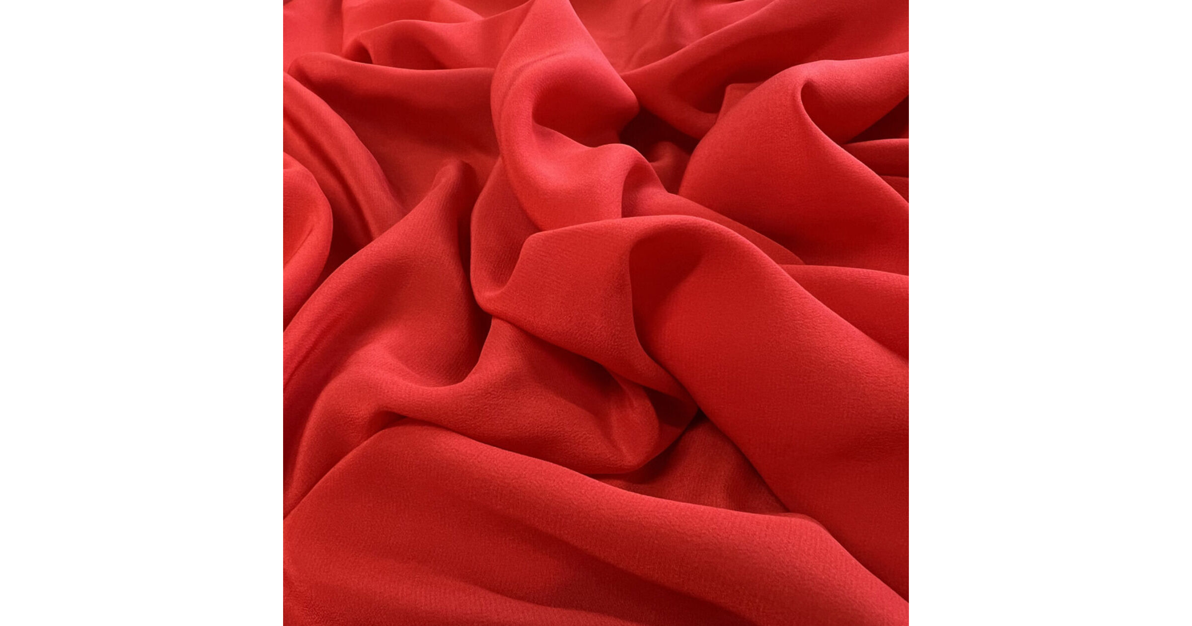 Italian Silk Single Crepe Dress Fabric | Seta - Poppy Red