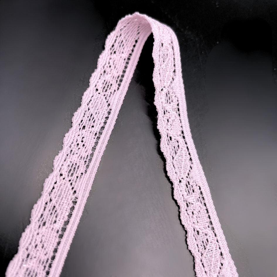 Nylon Spandex Soft Stretch Lace Trim Edging - Pink