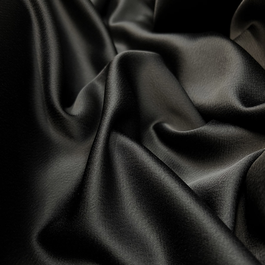 Italian poly/silk/elastane stretch organza - black from