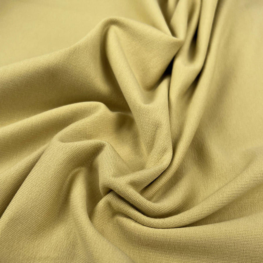 Cotton Jersey Fabric  GOTS Organic French Terry Dusty Yellow