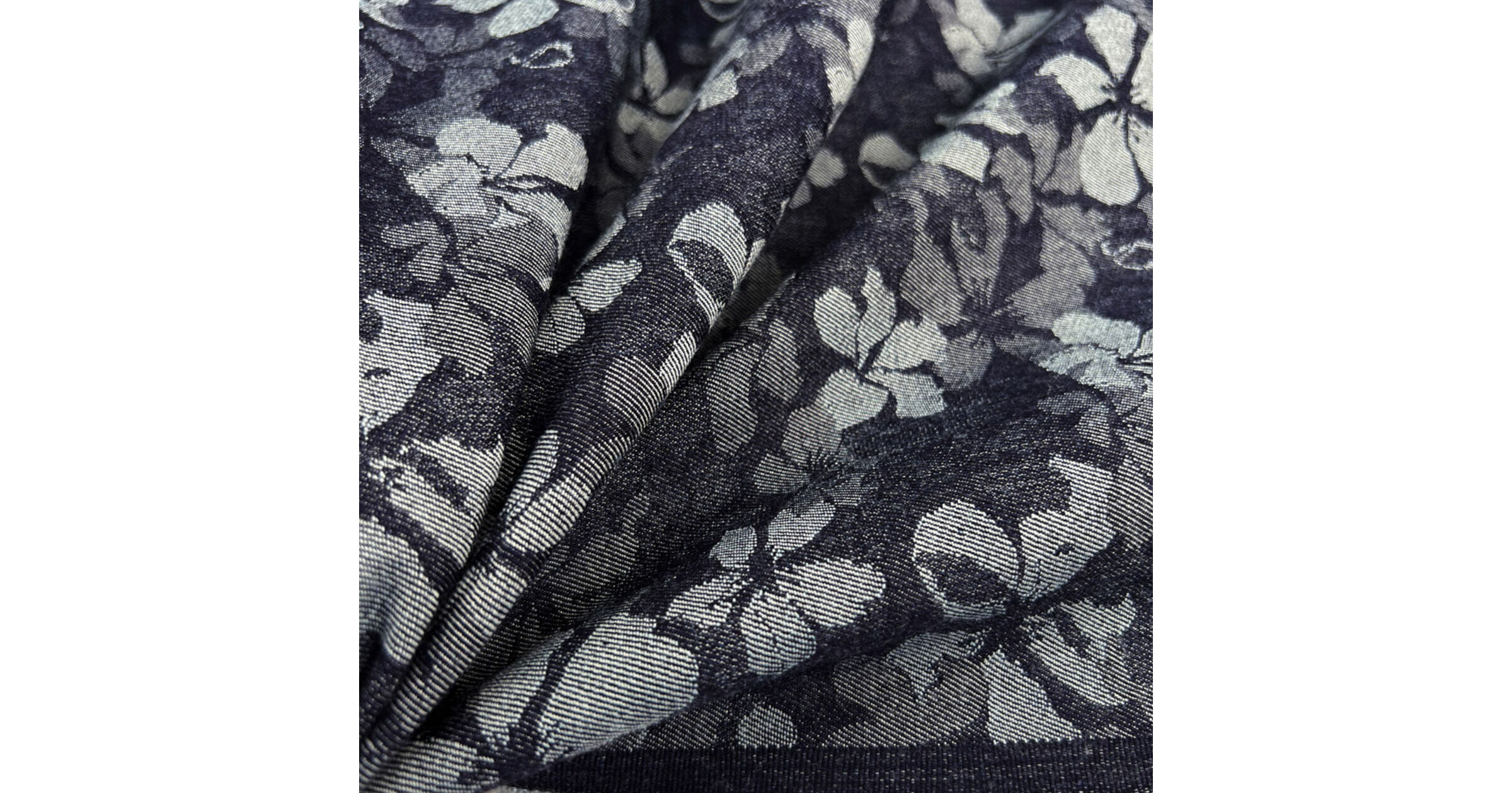 Cotton Mix Stretch Denim Floral Fabric | Embossed Denim - Pua