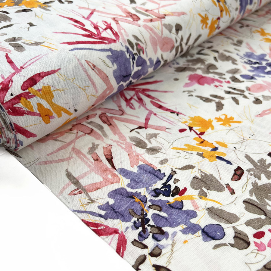 Linen Viscose Print Fabric - Dressmaking Linen Mix - Charlotte Floral