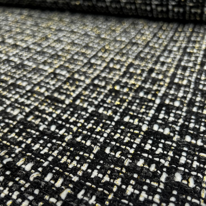 Metallic hot sale tweed fabric