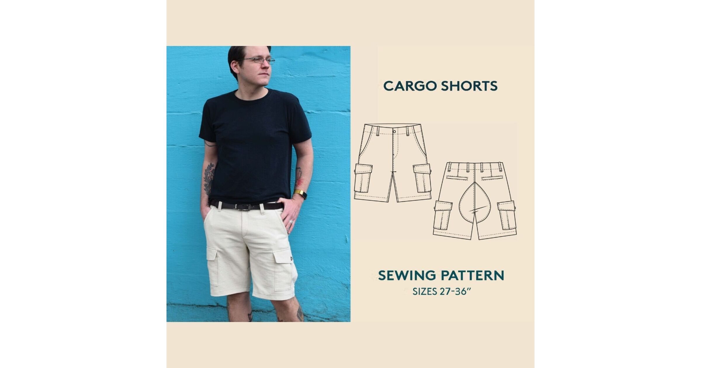 Men’s Cargo Shorts | Paper Sewing Pattern | Wardrobe By Me