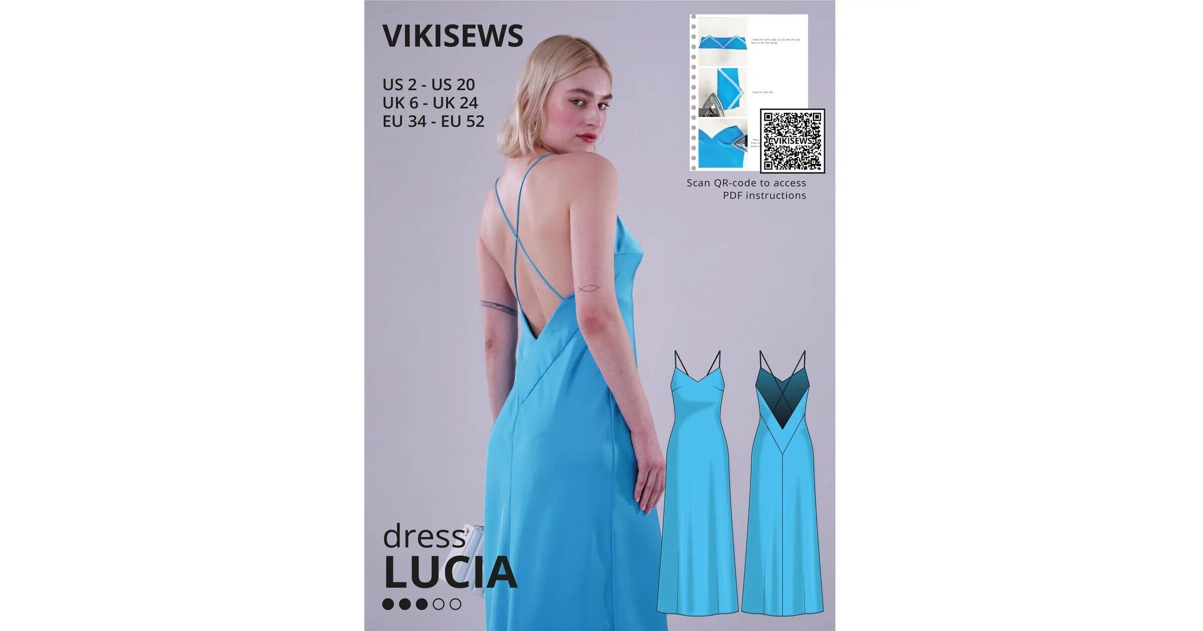 Lucia Dress | Paper Sewing Pattern | Vikisews (UK 6-24)