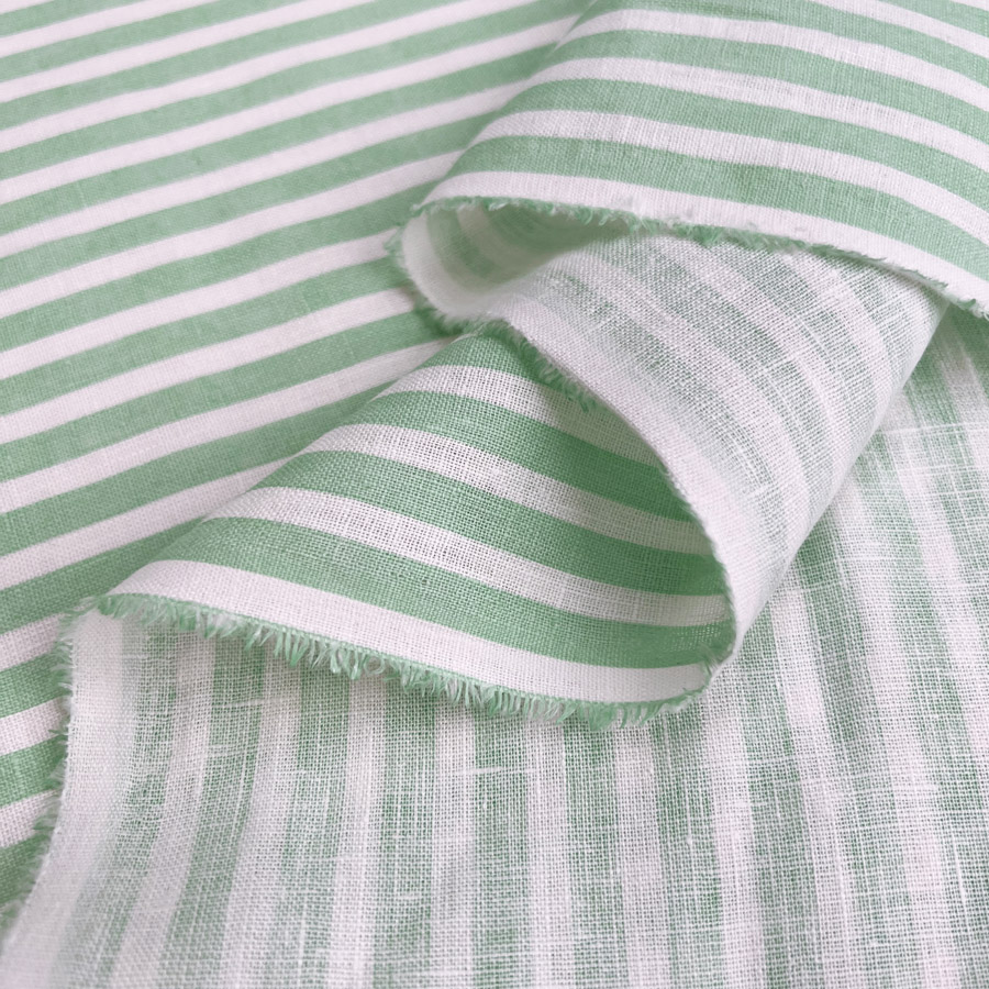100% Linen Striped Shirting Dress Fabric