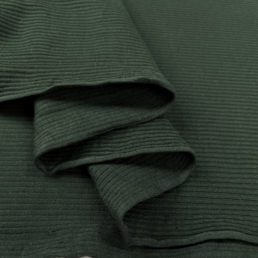 Ribbed Recycled Knit Fabric in Almond - Autumn / Winter