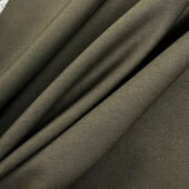 Khaki Cotton Ex-Designer Ribbed Fabric | Gabardine - Esercito