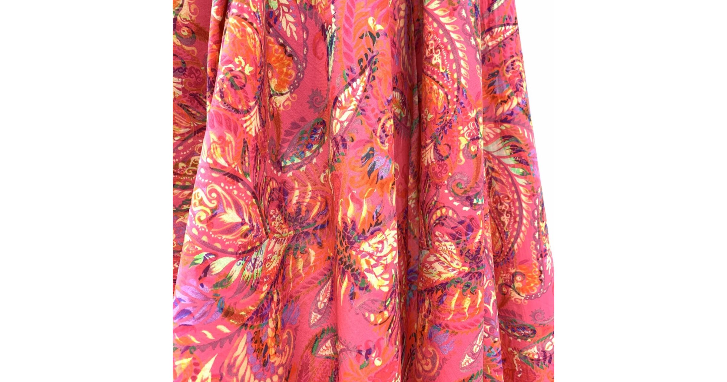 Pink Floral Paisley Dress Fabric | Pima Cotton Lawn - Magnificent