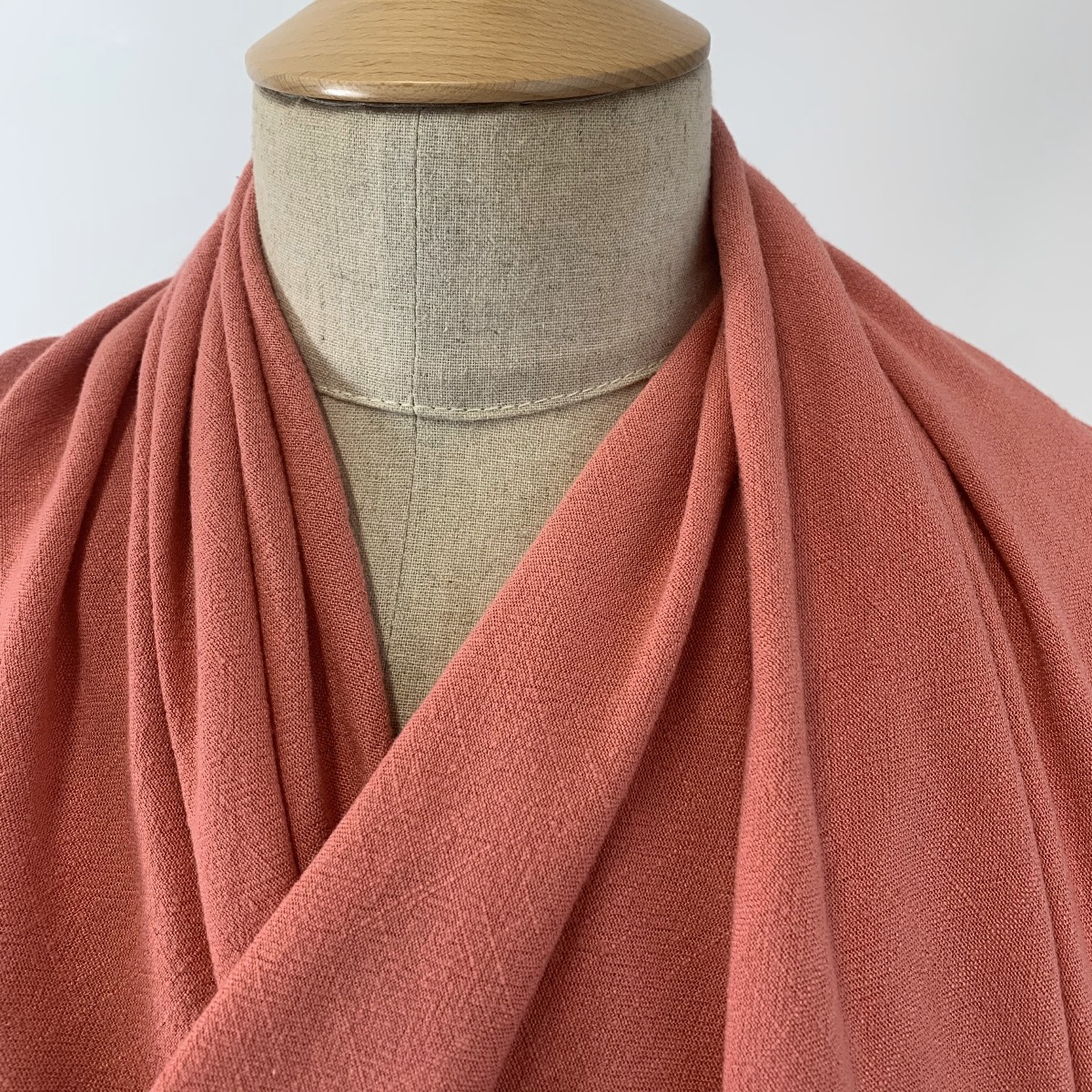 Coral Linen Viscose Dress Material