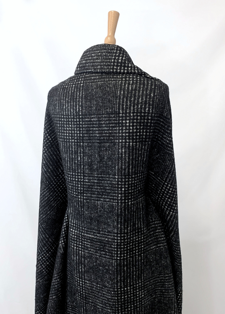 Wool Coating / Black Grey Plaid