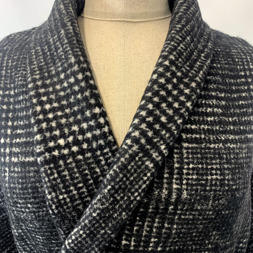 Wool Coating / Black Grey Plaid