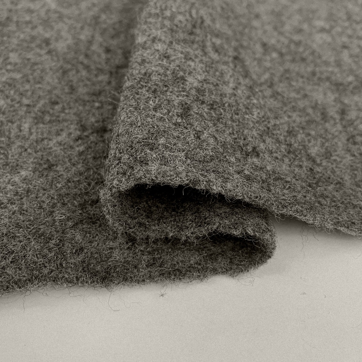 Pure Luxury 100% Boiled Wool Jacket Fabric - Grey Marl