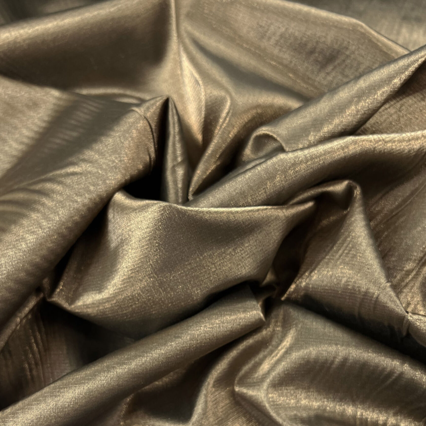 Cotton Polyester Taffeta Dressmaking Fabric - Gold and Black