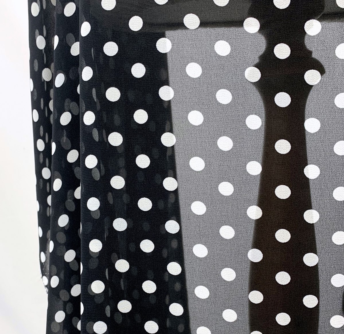 Polyester Spotty Black Chiffon Fabric - Spotty Chiffon - Black
