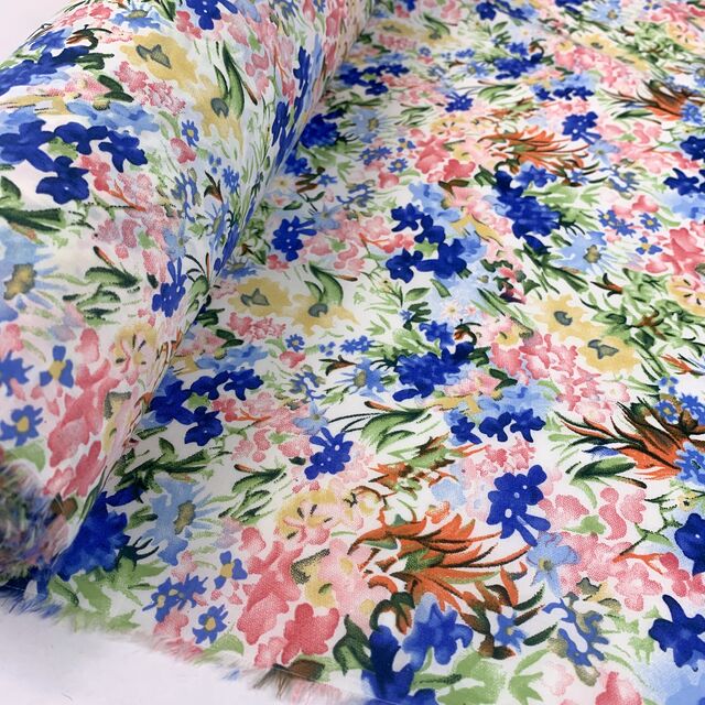 Multi-Coloured Dress Fabric | Pima Cotton Lawn - Millions - Pink