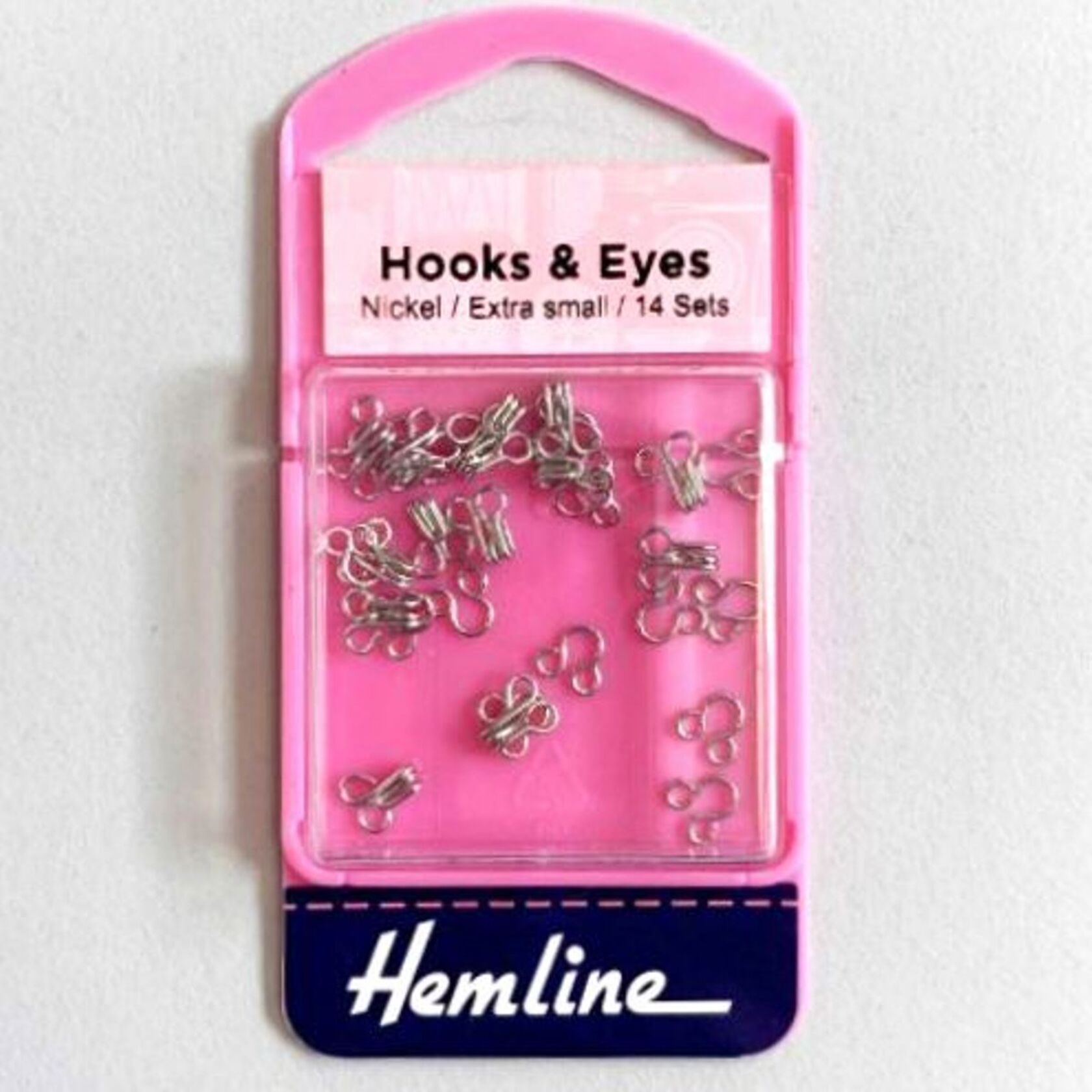 Hemline Hooks and Eyes - Size 0 Extra Small - Silver PK14