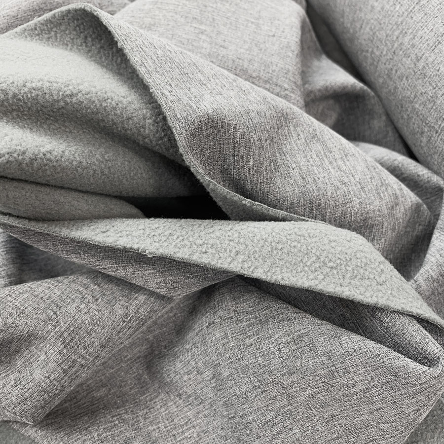 Soft Shell Melange Polyester Water Resistant Fabric - Grey