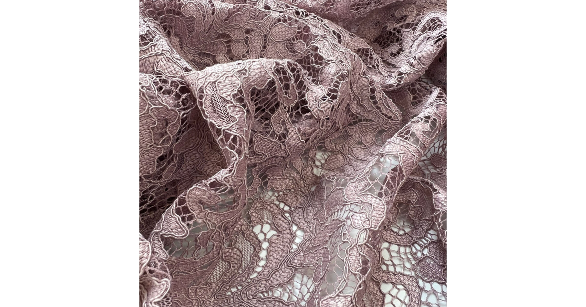 Dressmaking Fabric, Catherine Narrow Corded Lace - Pink