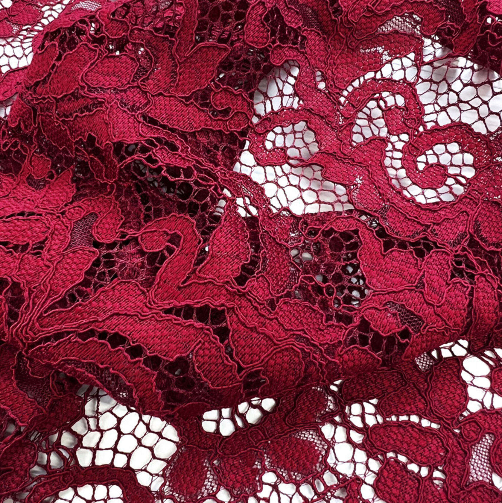 Corded lace dress fabric with scalloped frill, per metre - stone