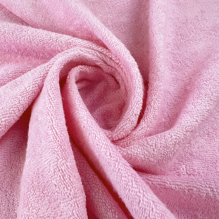 Fabric Pure Cotton Terry Cloth Pink Towelling Toweling 