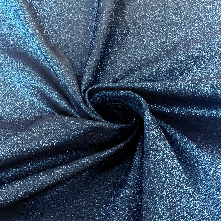 Two Tone Black & Blue Taffeta Dressmaking Fabric - Glitter Blue