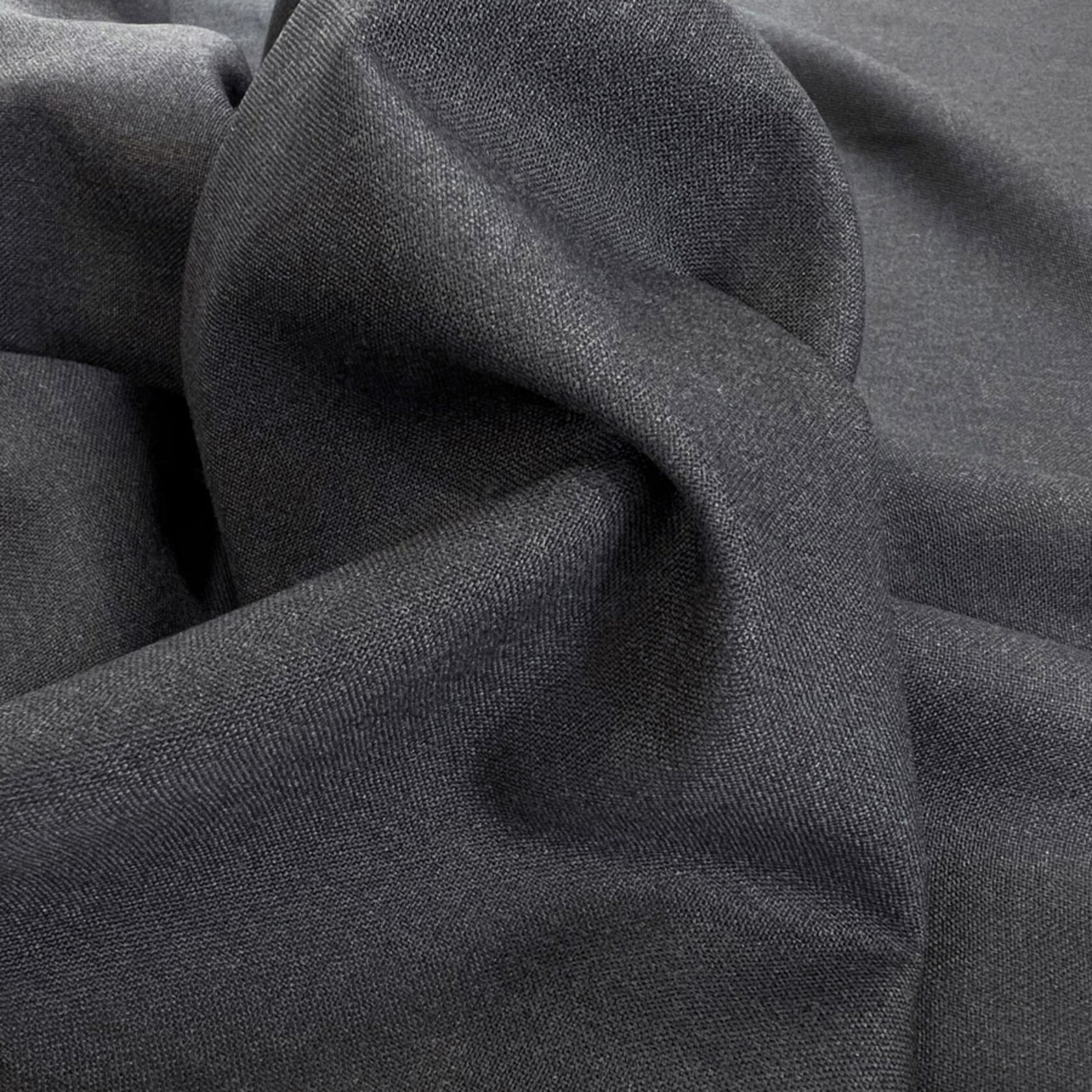 Made In England Black Fine Wool Suiting Fabric