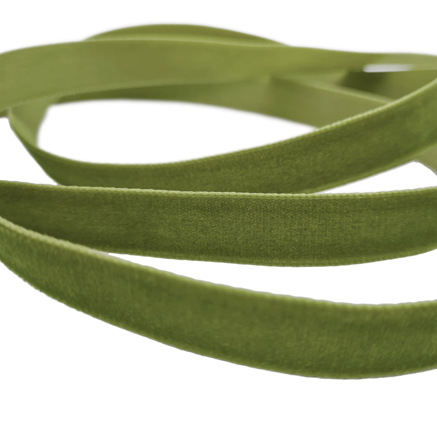 Olive Green Soft Velvet Ribbon