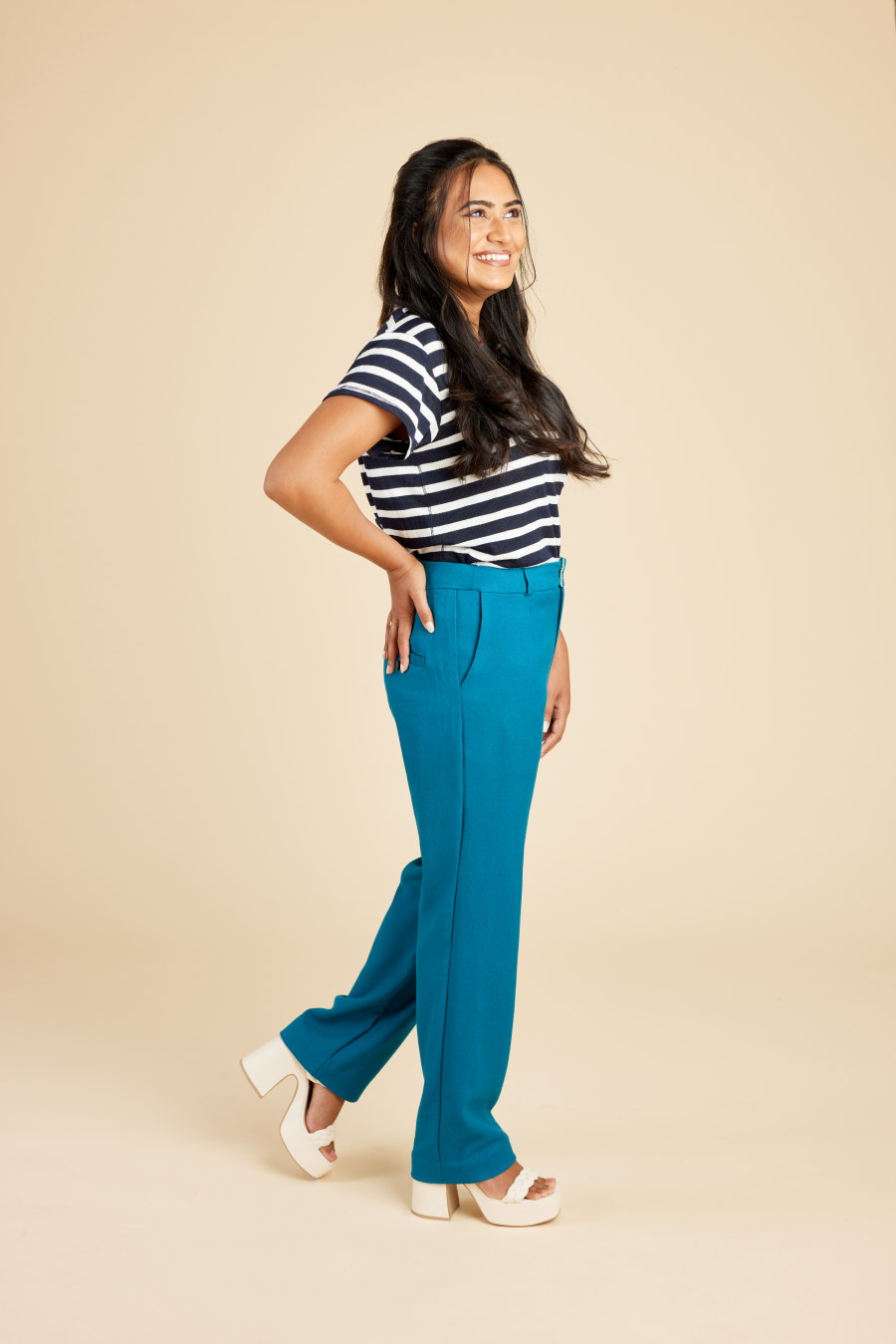 Introducing the Meriam Trousers, woven trousers sewing pattern for