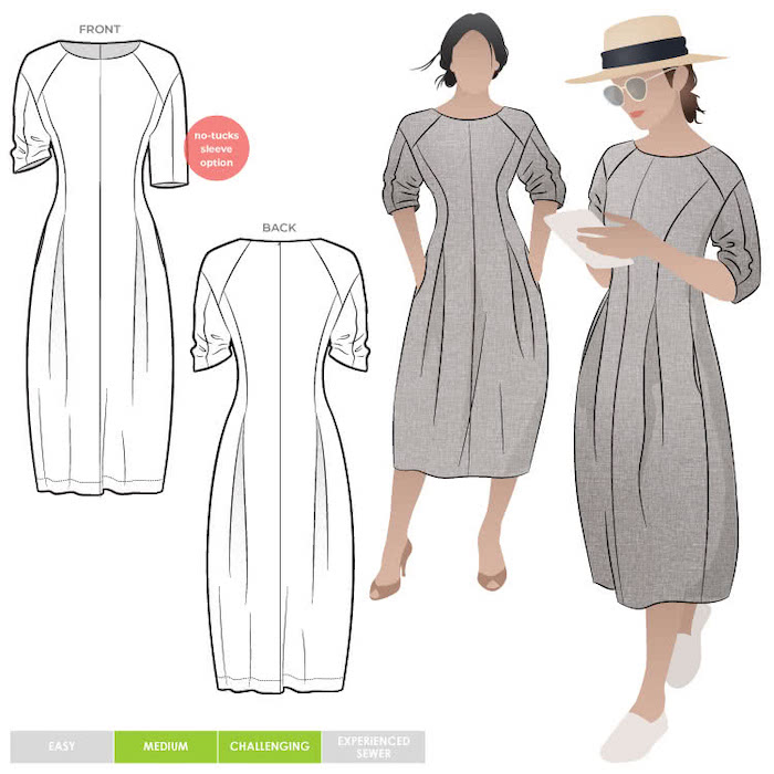 Gertrude Designer Dress Paper Sewing Pattern Style Arc (18-30)