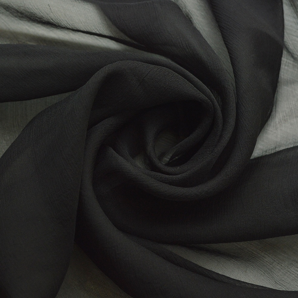 black silk chiffon fabric