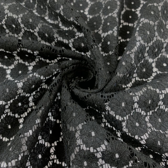 black net lace fabric