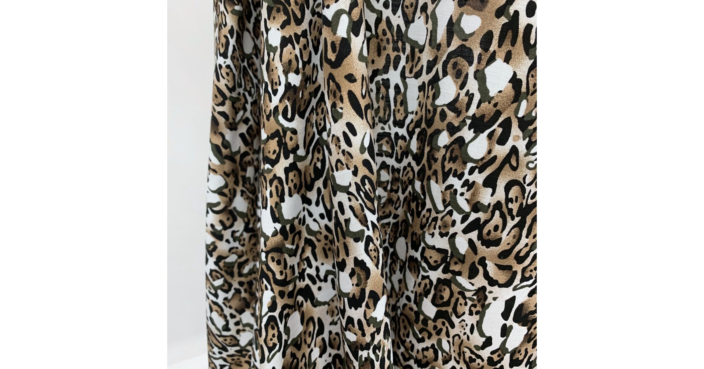 Leopard Digital Print Viscose Challis | Good To Go - Brown