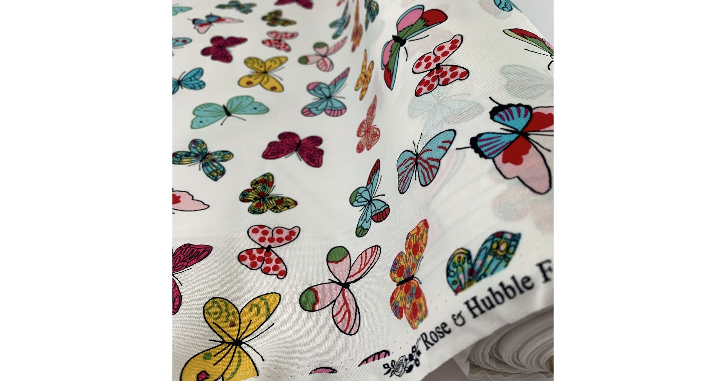 Embroidered Poplin Top - Scattered Butterfly