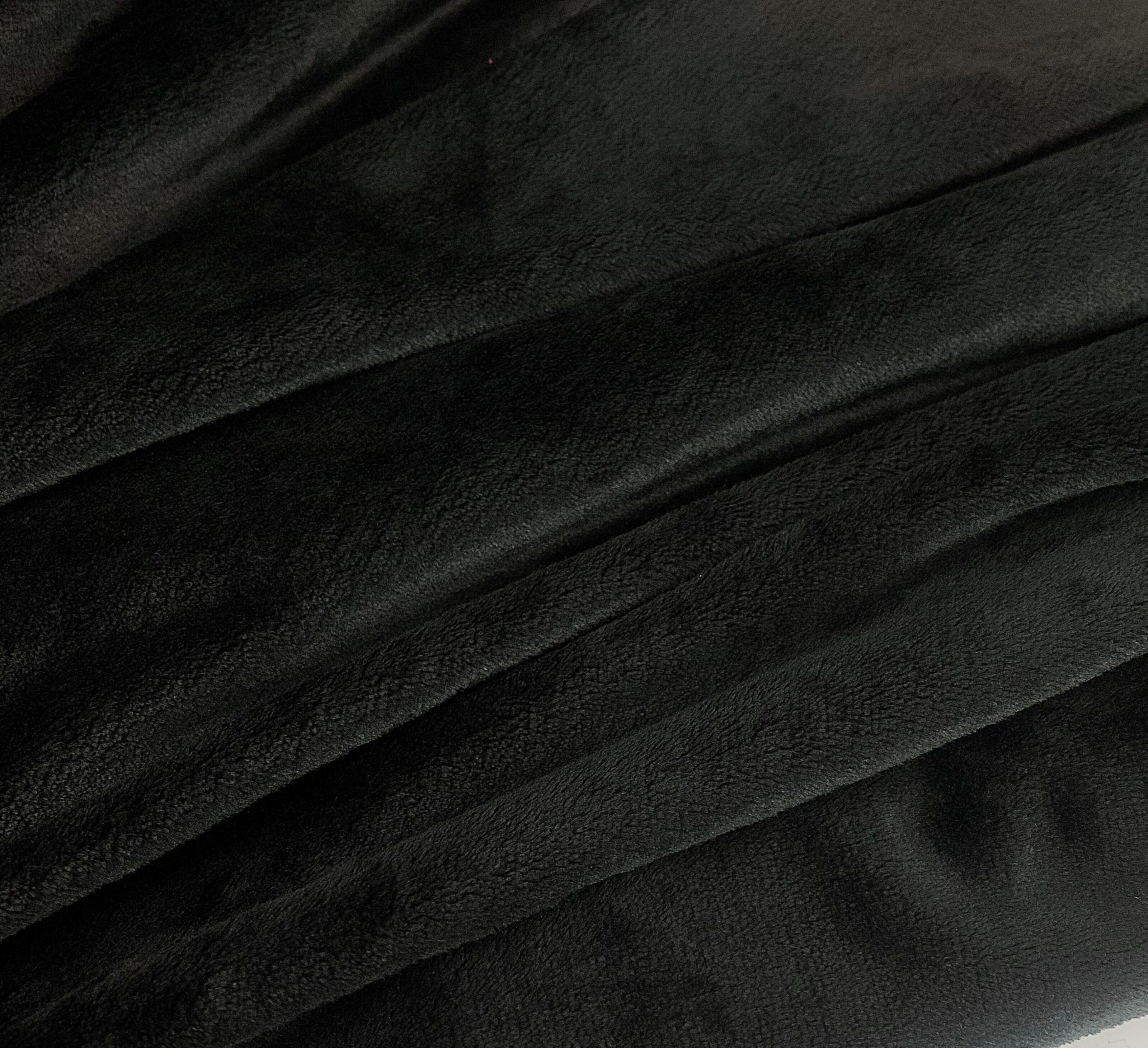 Polyester Soft Fur Fleece Fabric | Luscious Fleece - Black