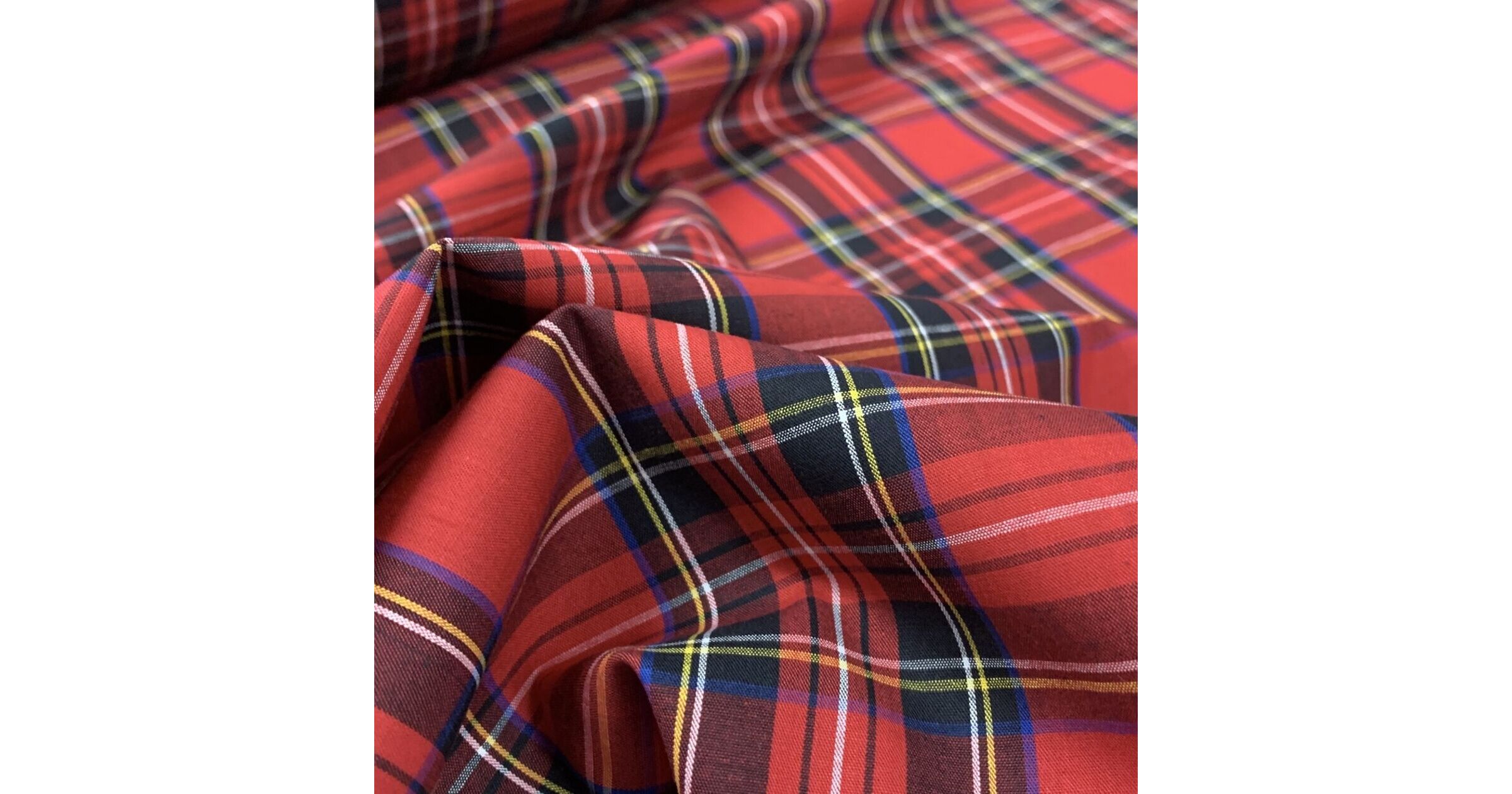 Red Tartan Design Cotton Lawn.