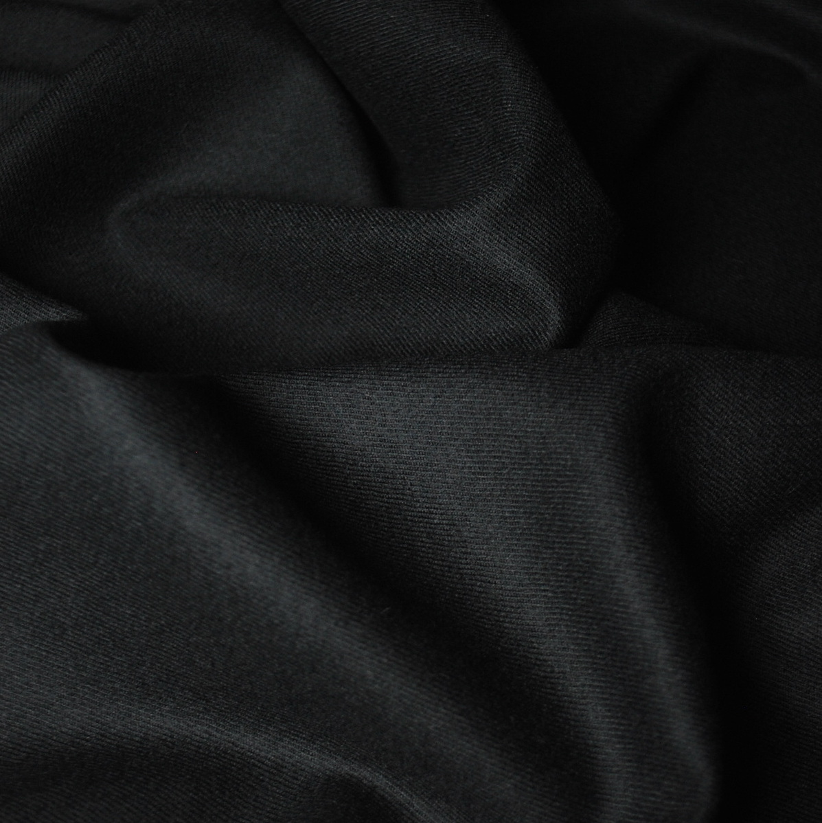 Black Worsted Wool Flannel Fabric - The Undertaker