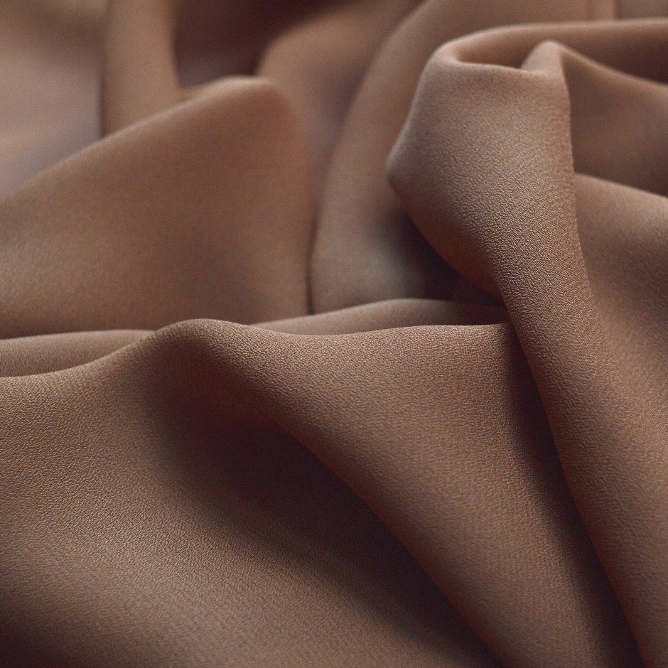Lightweight Woven Polyester Georgette Dress Fabric - Latte