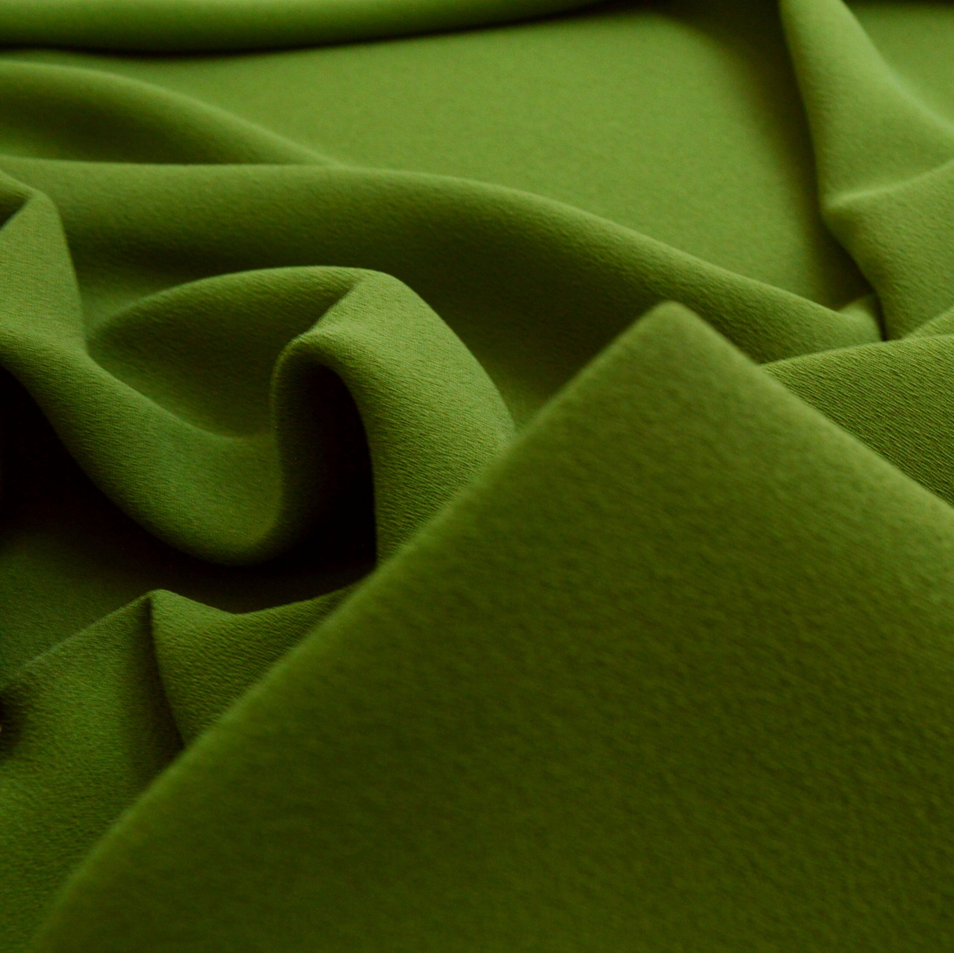 Green Polyester Triple Crepe Dressmaking Fabric - Lime