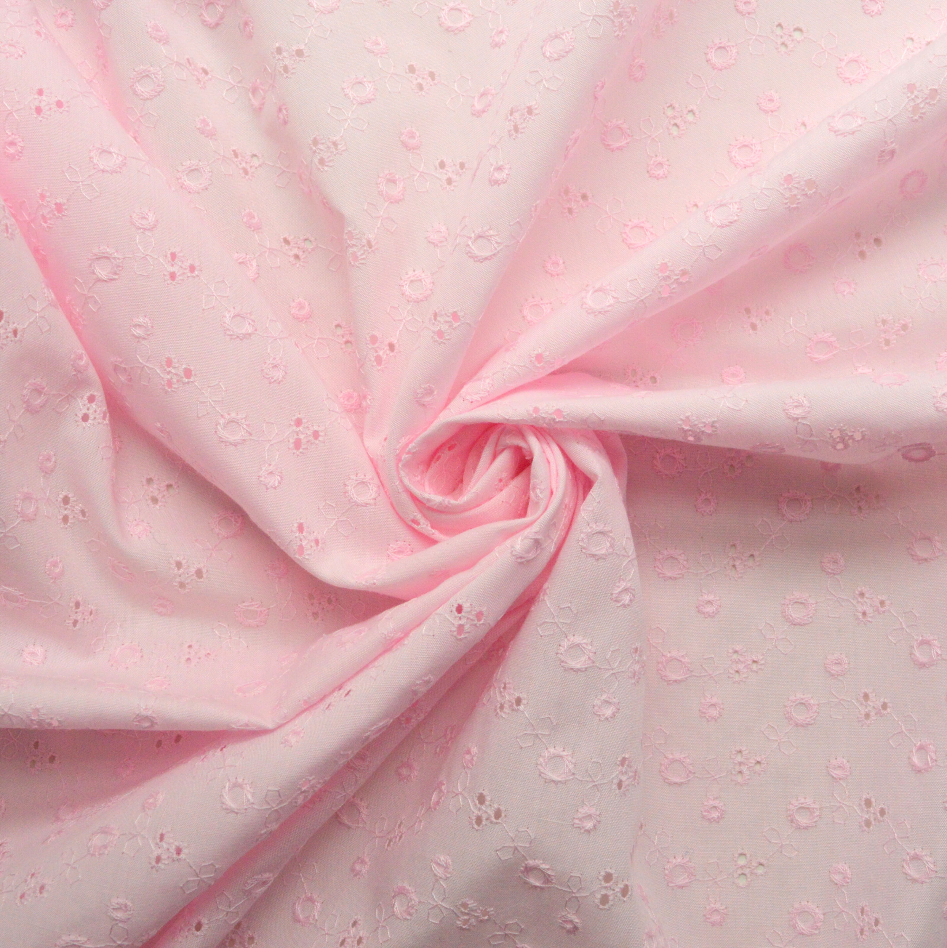 Pink Poly/Cotton Broderie